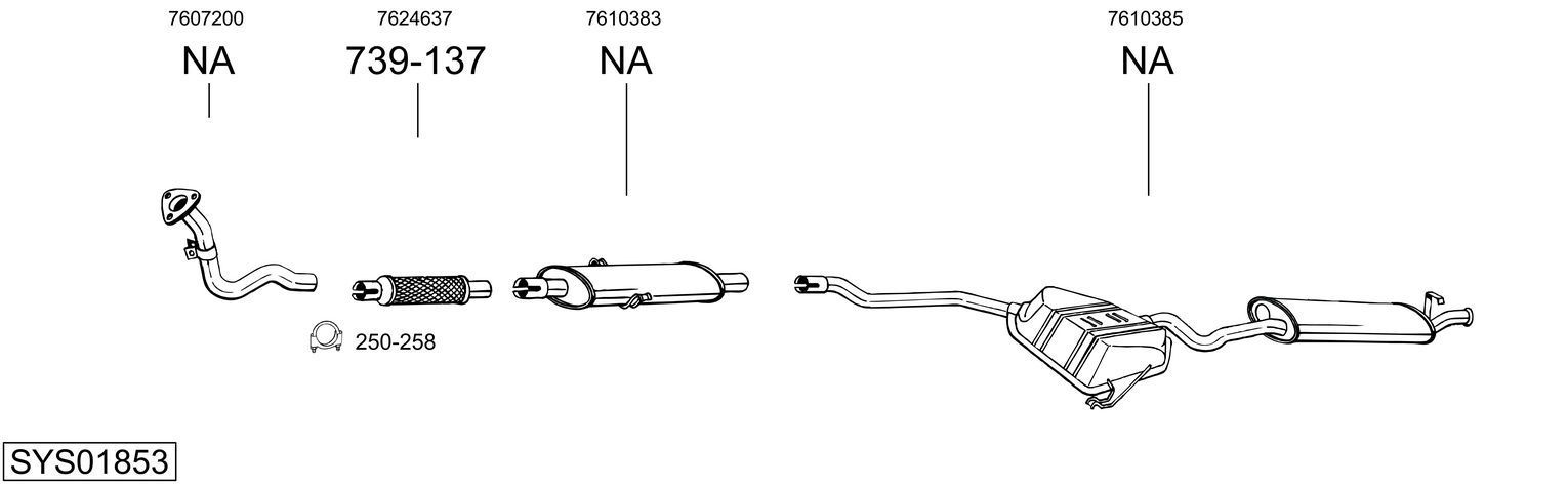 Išmetimo sistema BOSAL SYS01853