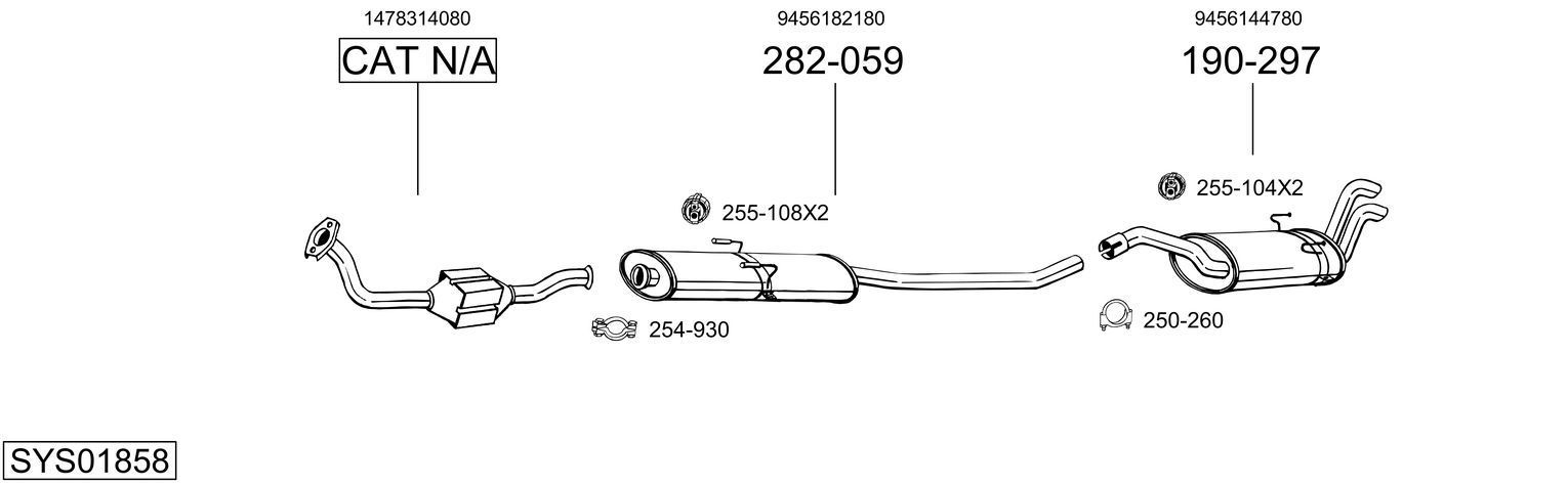 Išmetimo sistema BOSAL SYS01858