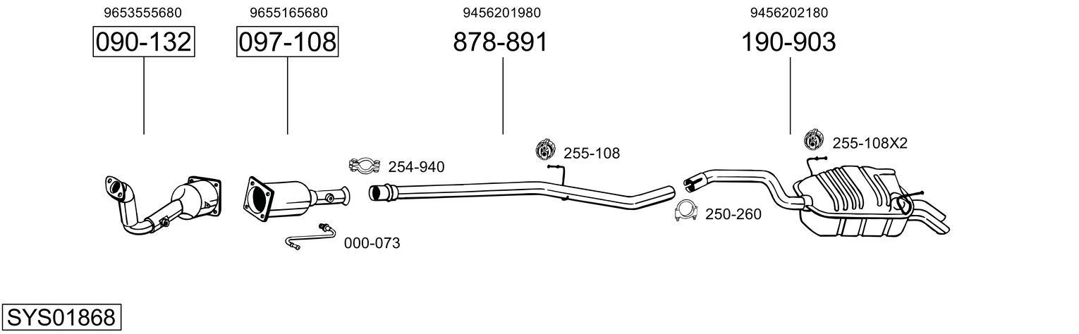 Išmetimo sistema BOSAL SYS01868
