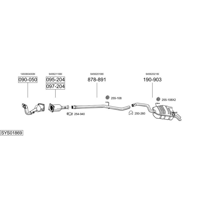 Išmetimo sistema BOSAL SYS01869