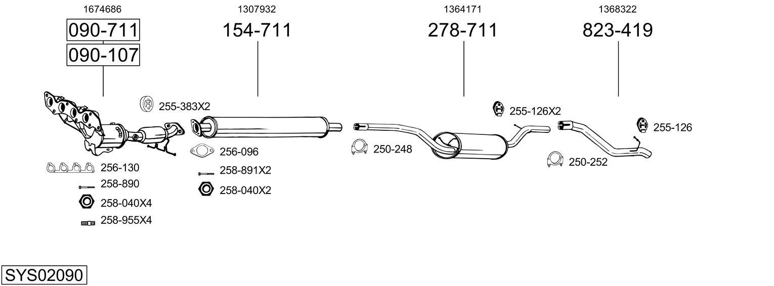 Išmetimo sistema BOSAL SYS02090