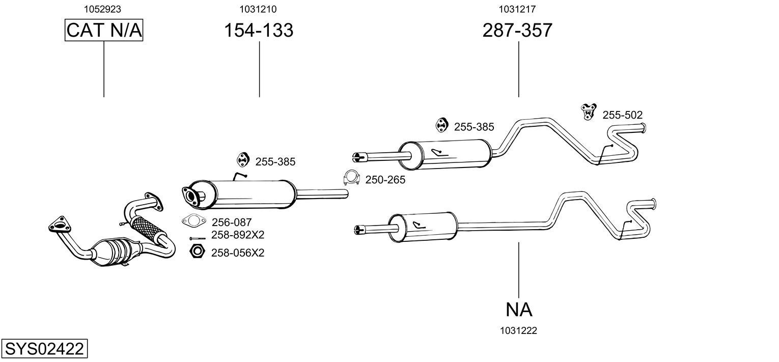 Išmetimo sistema BOSAL SYS02422