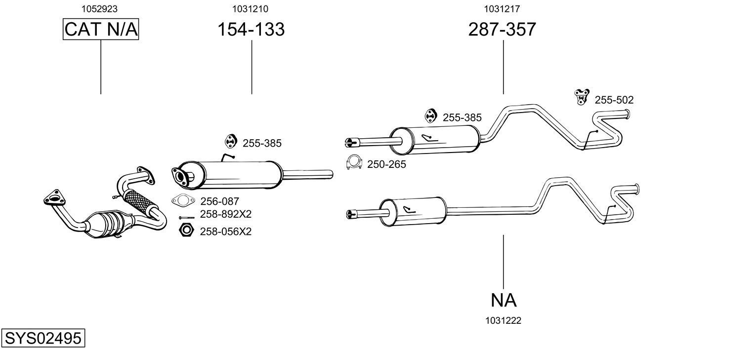 Išmetimo sistema BOSAL SYS02495