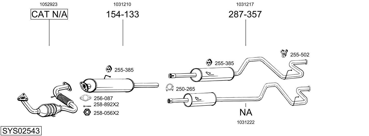 Išmetimo sistema BOSAL SYS02543