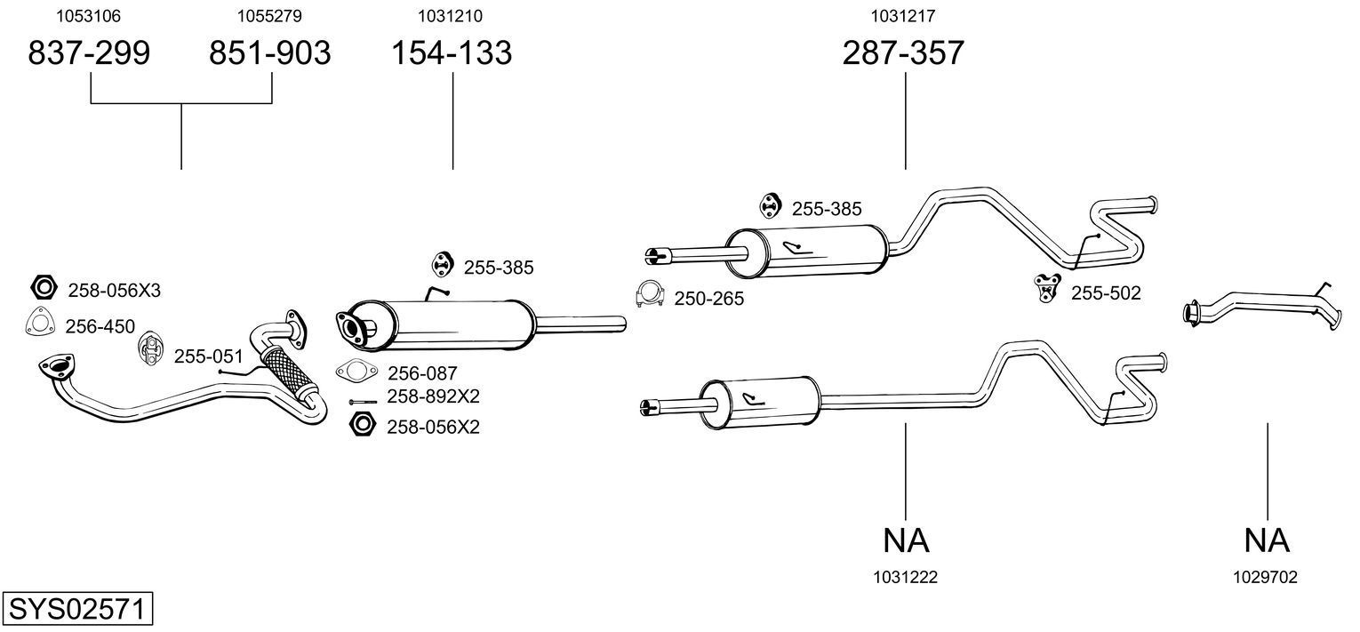 Išmetimo sistema BOSAL SYS02571