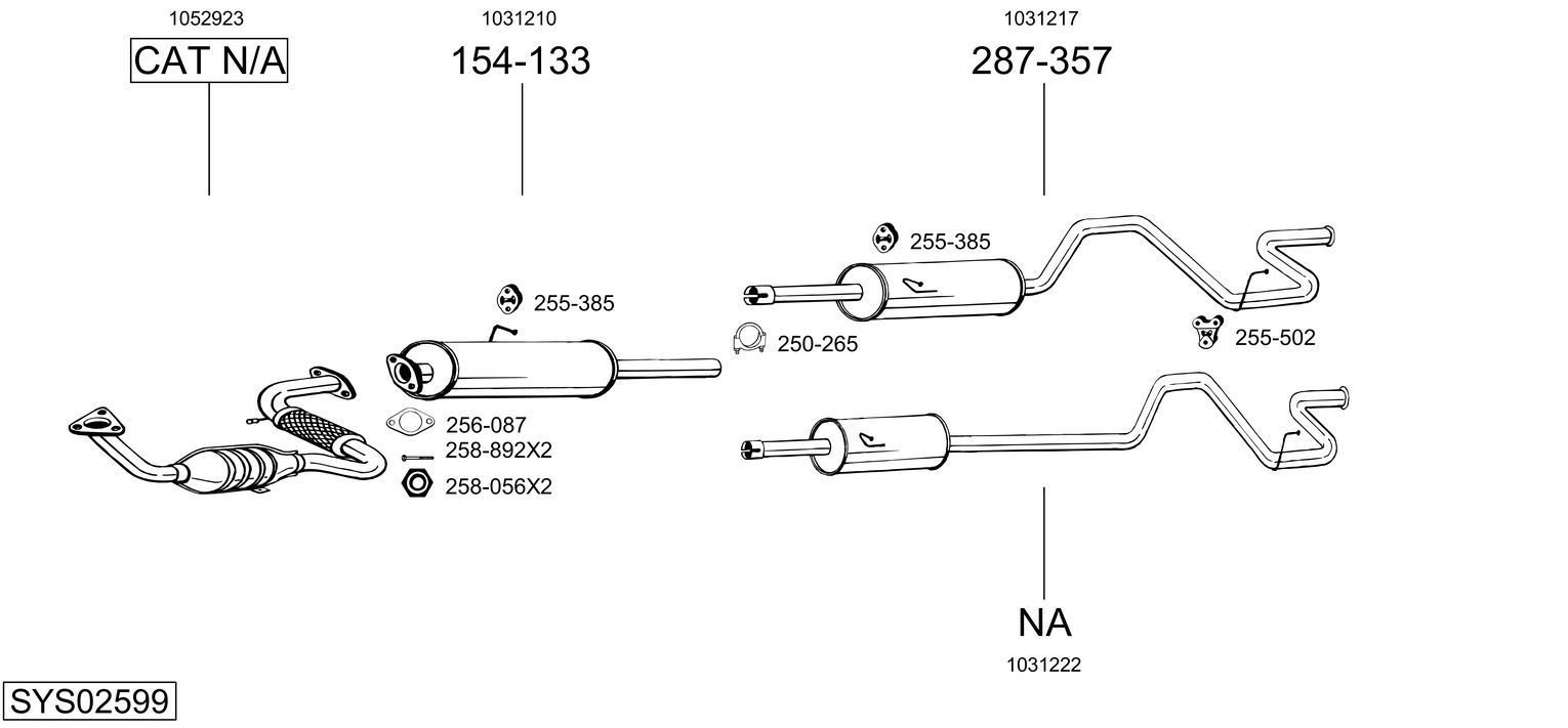 Išmetimo sistema BOSAL SYS02599