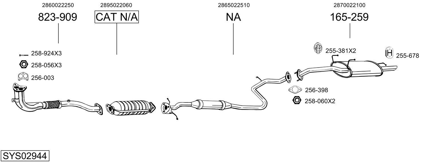Išmetimo sistema BOSAL SYS02944