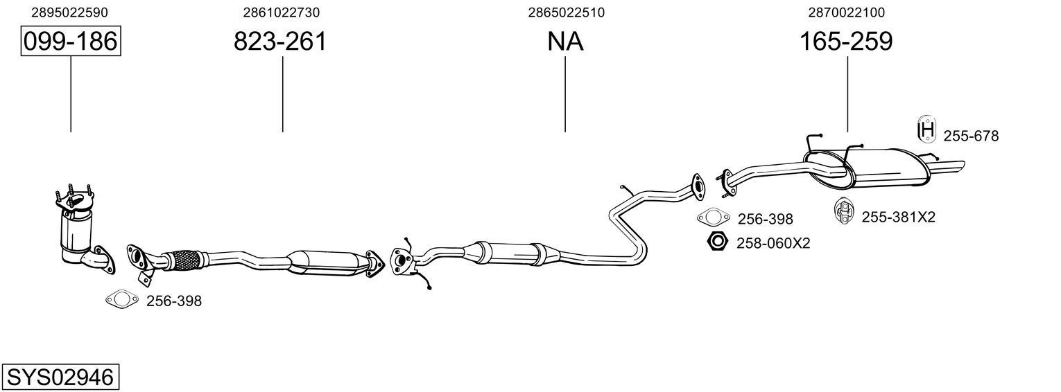 Išmetimo sistema BOSAL SYS02946