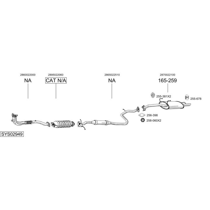 Išmetimo sistema BOSAL SYS02949