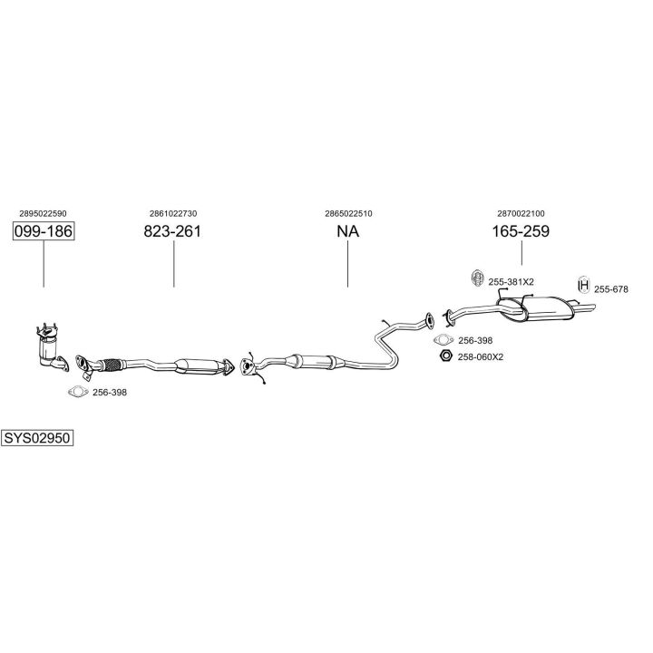 Išmetimo sistema BOSAL SYS02950