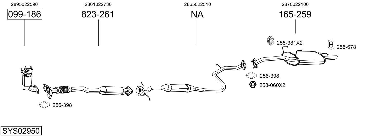 Išmetimo sistema BOSAL SYS02950