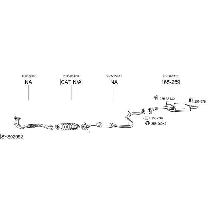 Išmetimo sistema BOSAL SYS02952