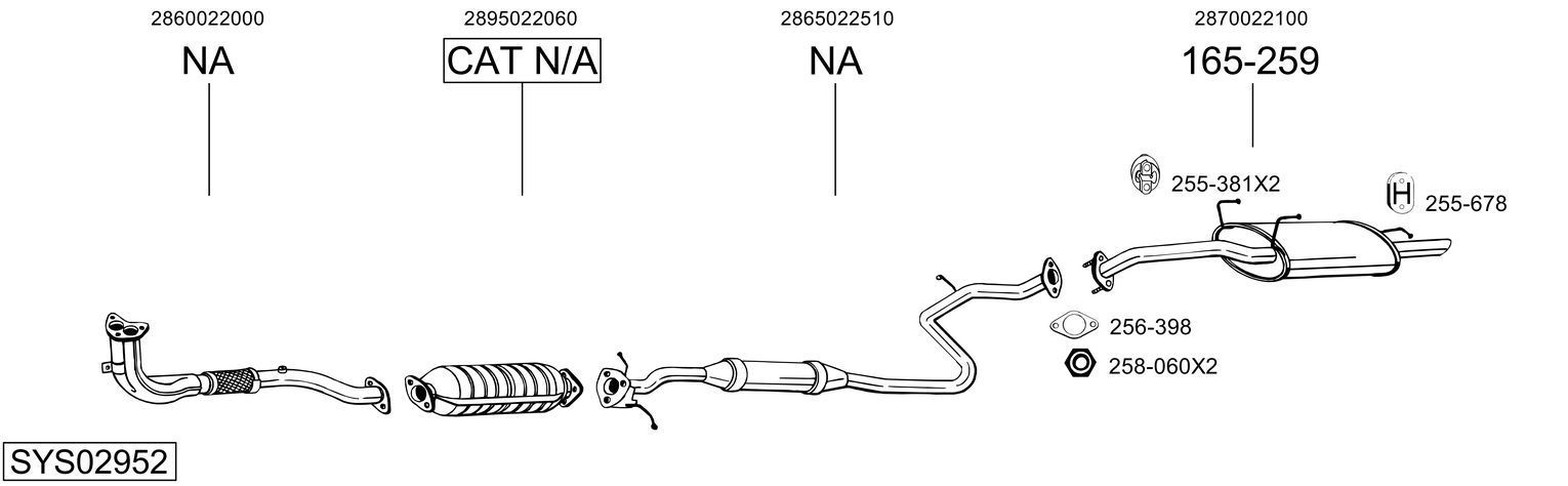 Išmetimo sistema BOSAL SYS02952
