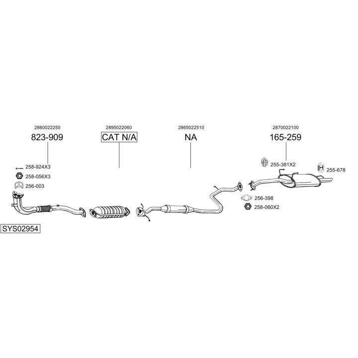 Išmetimo sistema BOSAL SYS02954