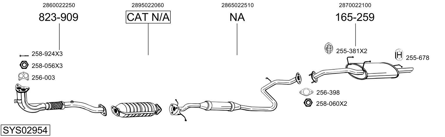Išmetimo sistema BOSAL SYS02954