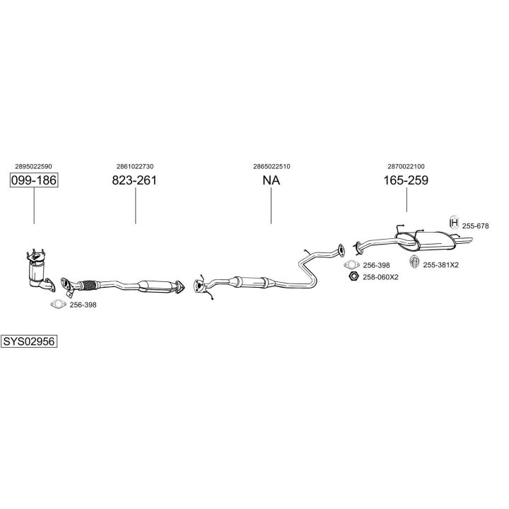 Išmetimo sistema BOSAL SYS02956