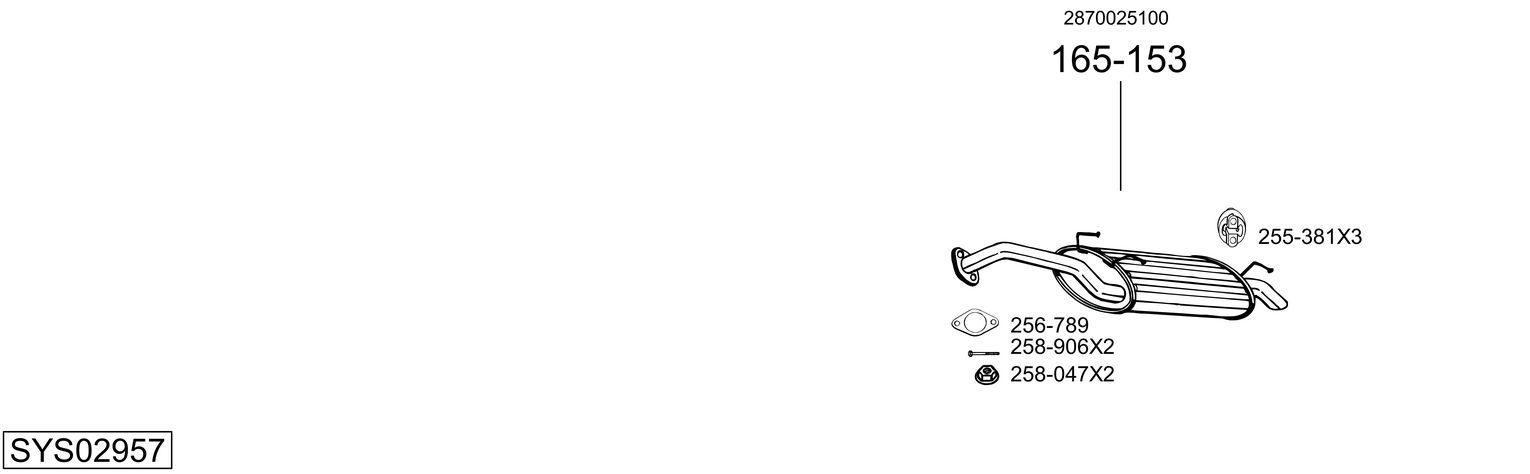 Išmetimo sistema BOSAL SYS02957