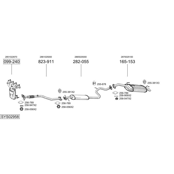 Išmetimo sistema BOSAL SYS02958