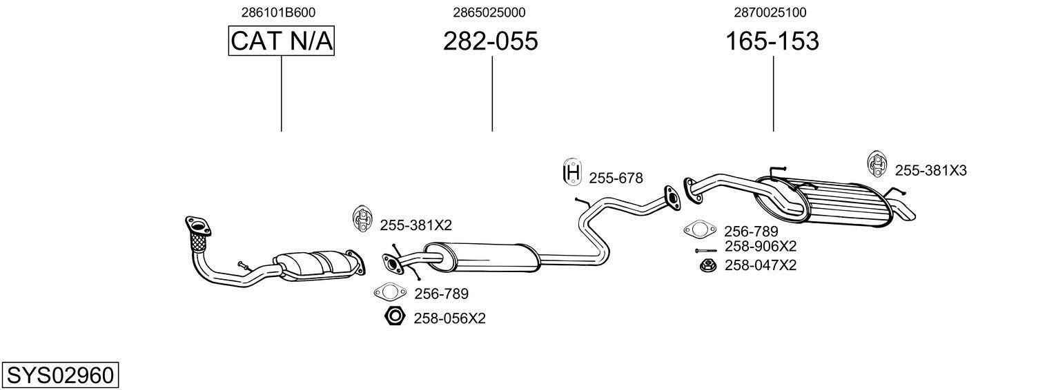 Išmetimo sistema BOSAL SYS02960