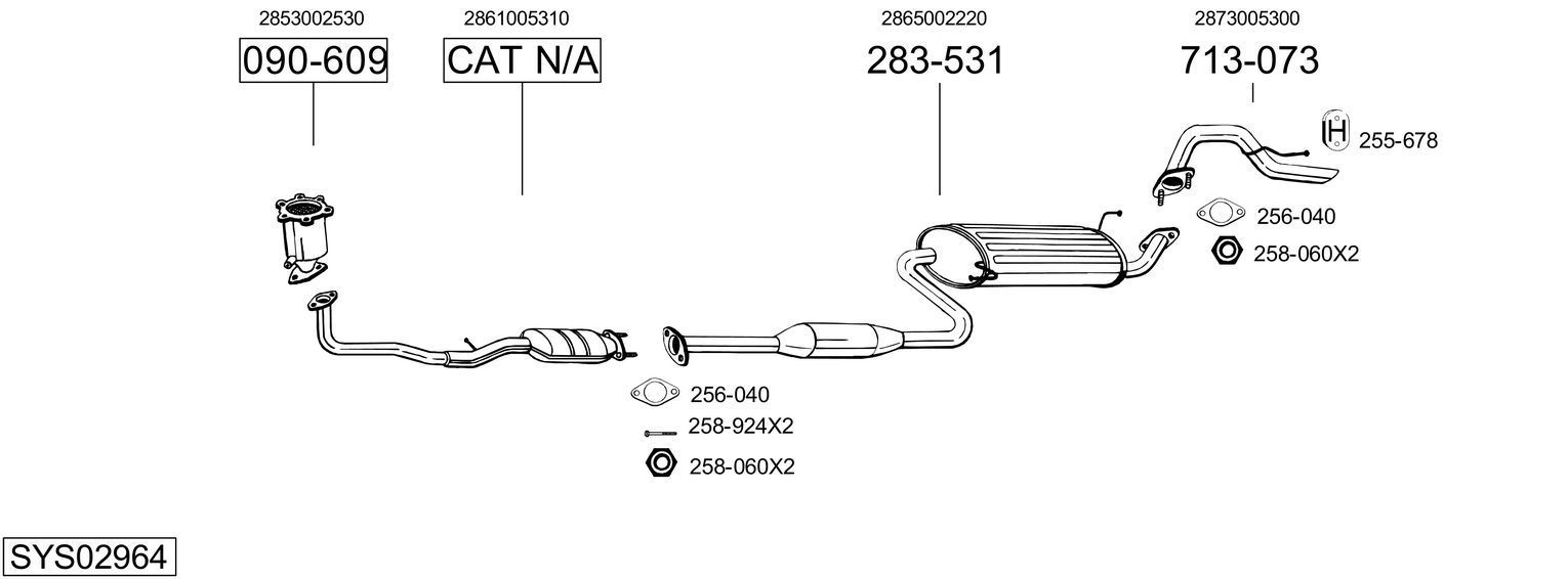 Išmetimo sistema BOSAL SYS02964