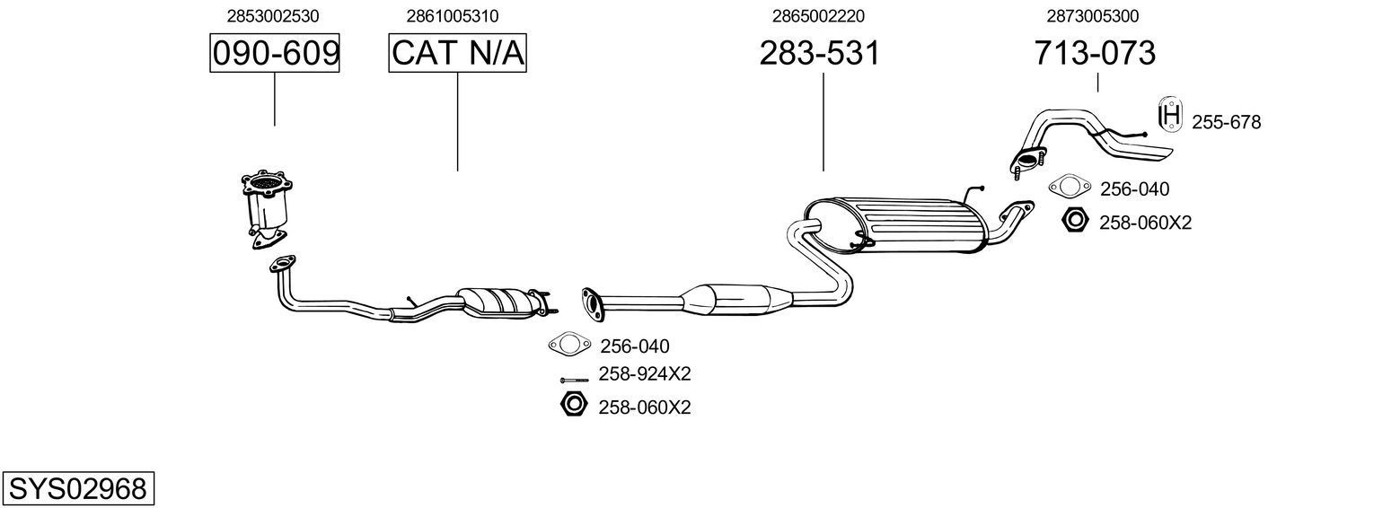 Išmetimo sistema BOSAL SYS02968