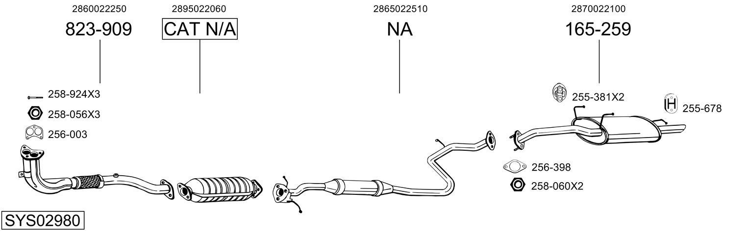 Išmetimo sistema BOSAL SYS02980