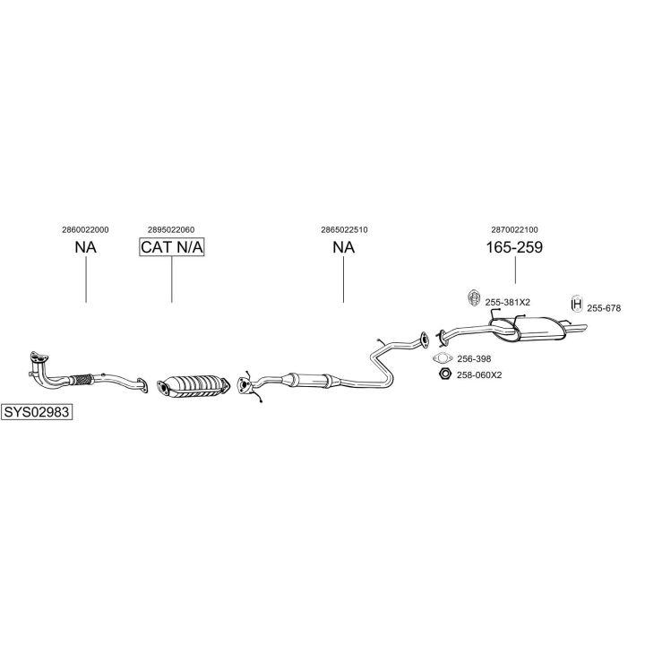 Išmetimo sistema BOSAL SYS02983