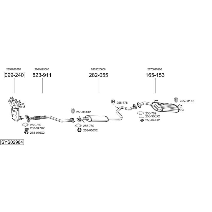 Išmetimo sistema BOSAL SYS02984