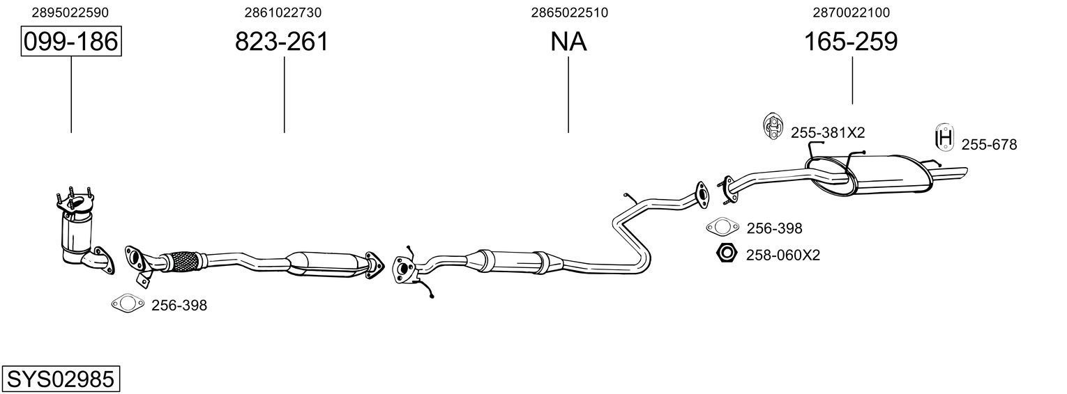 Išmetimo sistema BOSAL SYS02985