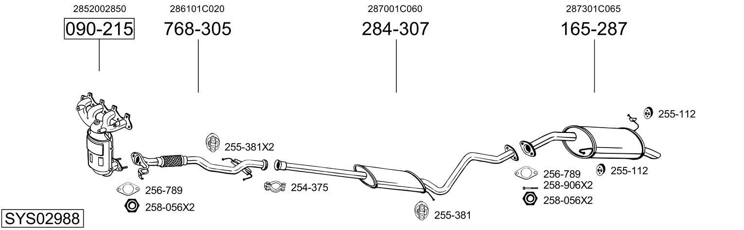 Išmetimo sistema BOSAL SYS02988