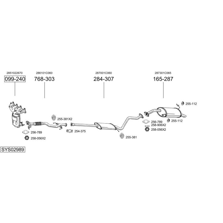 Išmetimo sistema BOSAL SYS02989