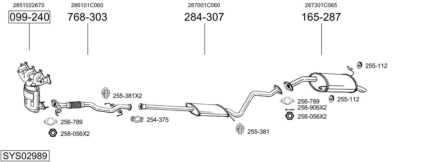 Išmetimo sistema BOSAL SYS02989