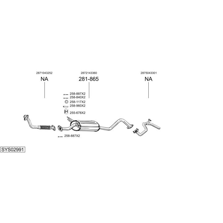 Išmetimo sistema BOSAL SYS02991