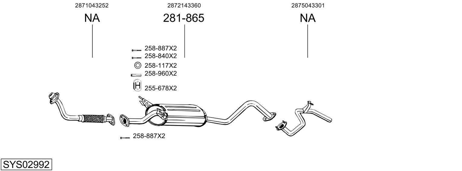 Išmetimo sistema BOSAL SYS02992