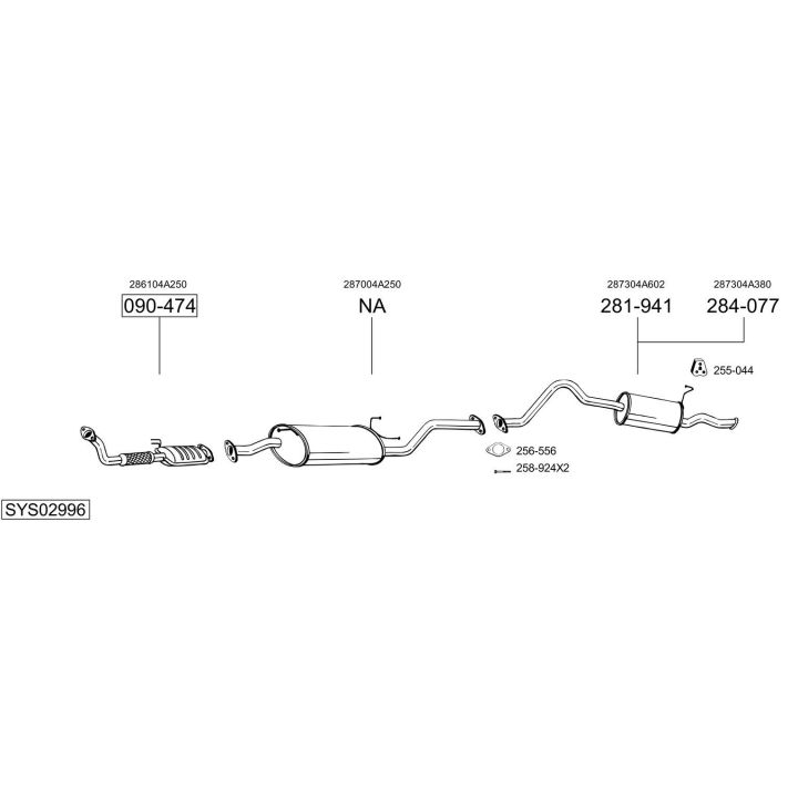 Išmetimo sistema BOSAL SYS02996