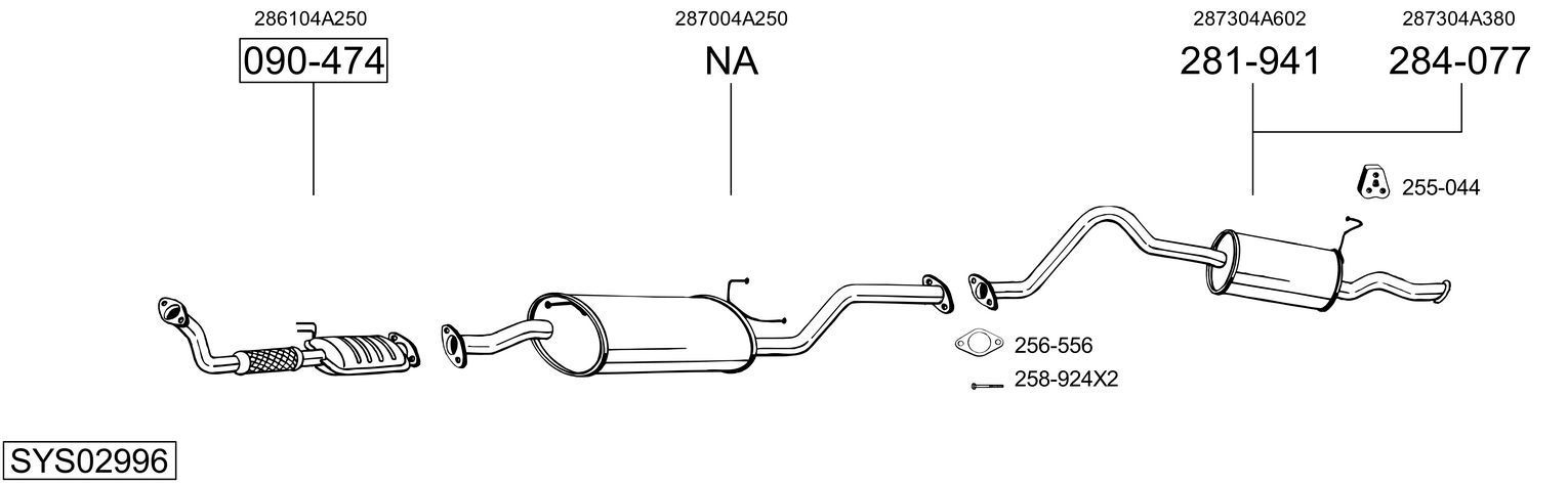 Išmetimo sistema BOSAL SYS02996