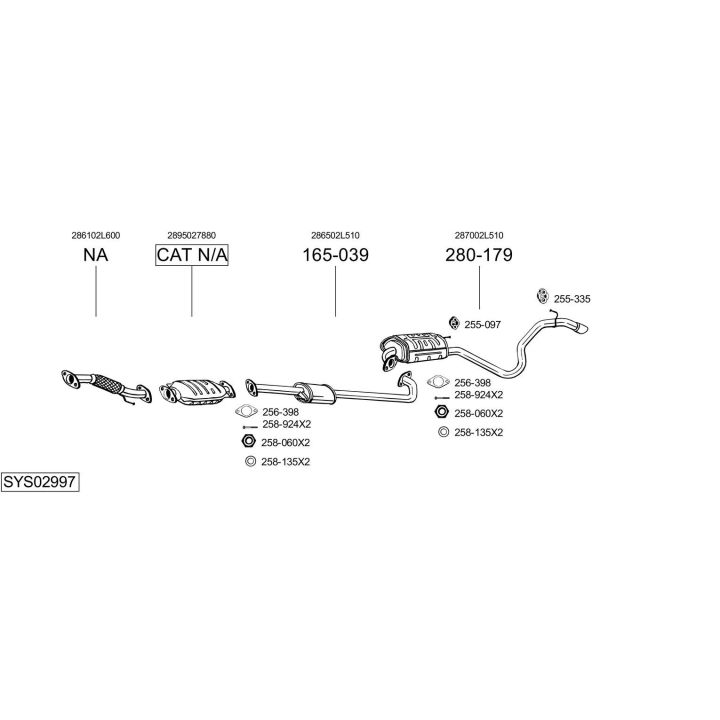 Išmetimo sistema BOSAL SYS02997