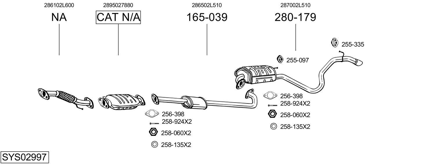 Išmetimo sistema BOSAL SYS02997
