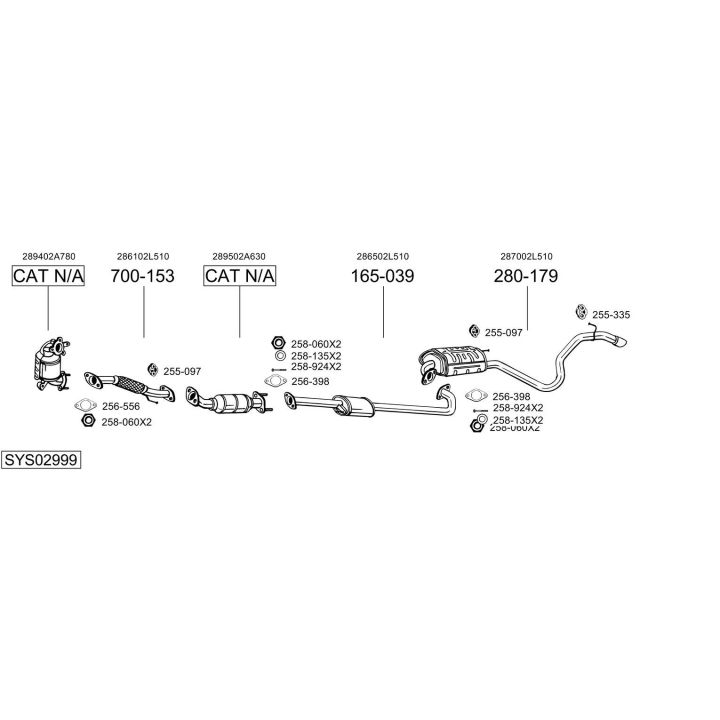 Išmetimo sistema BOSAL SYS02999