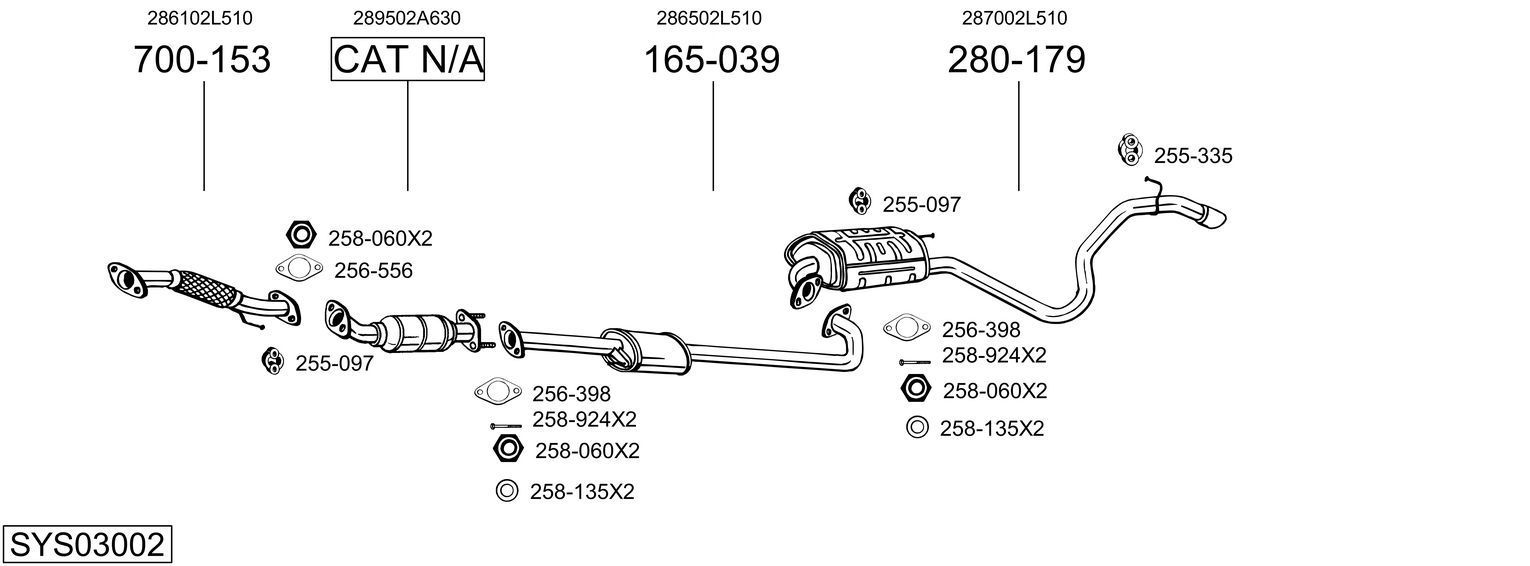 Išmetimo sistema BOSAL SYS03002