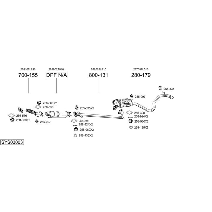Išmetimo sistema BOSAL SYS03003