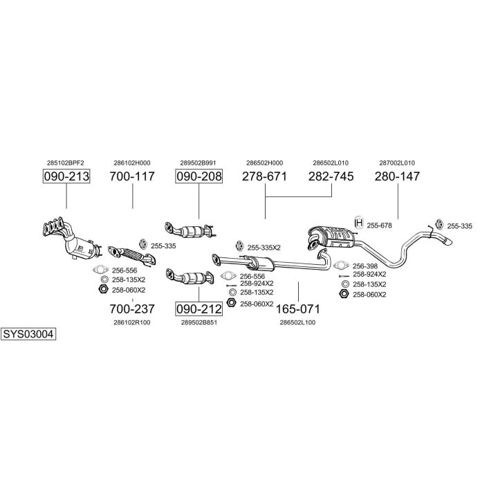 Išmetimo sistema BOSAL SYS03004