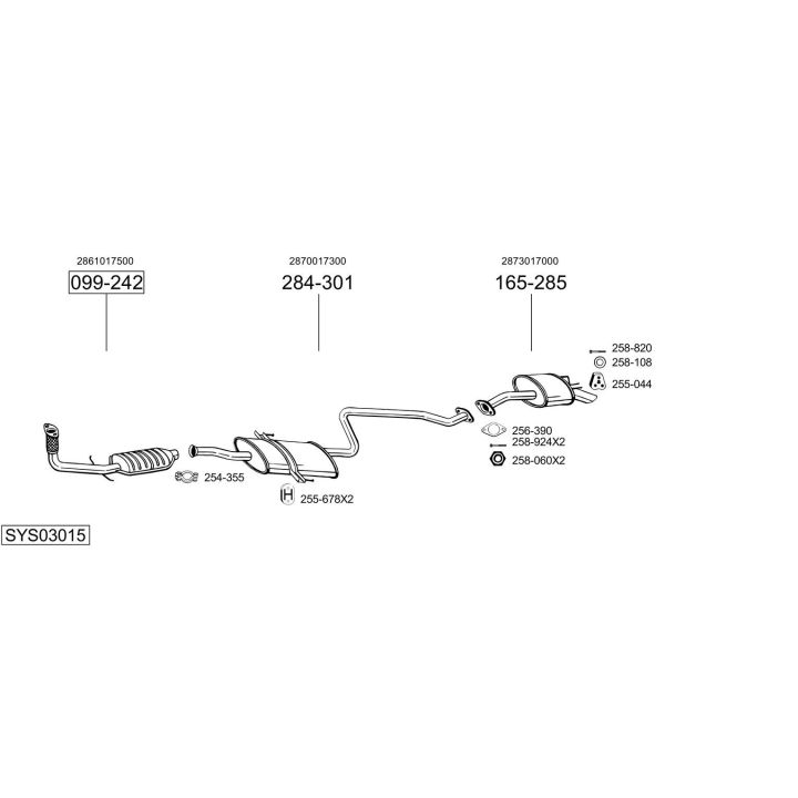 Išmetimo sistema BOSAL SYS03015