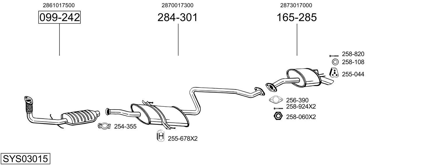 Išmetimo sistema BOSAL SYS03015