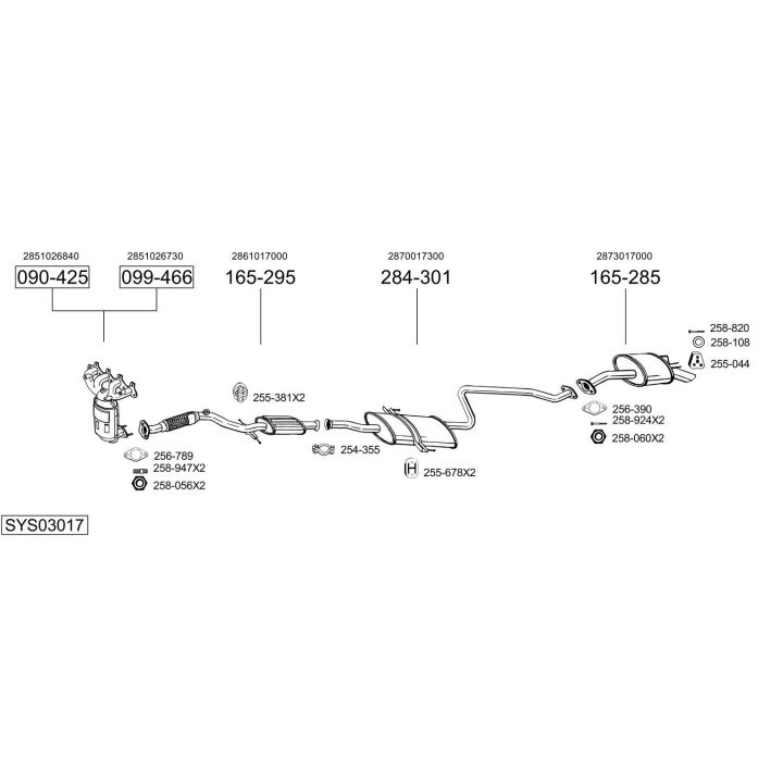 Išmetimo sistema BOSAL SYS03017