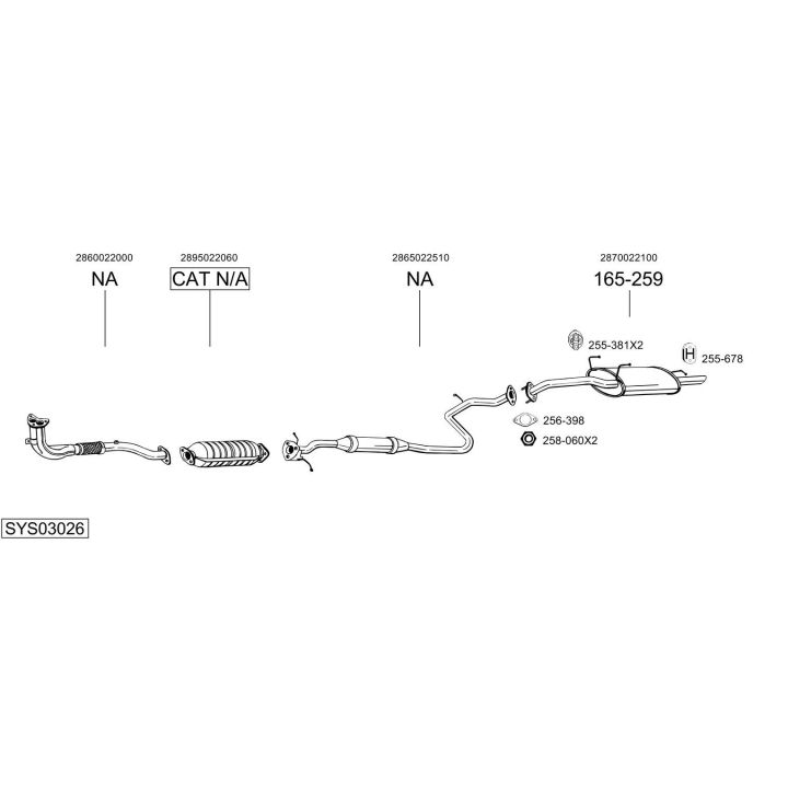 Išmetimo sistema BOSAL SYS03026