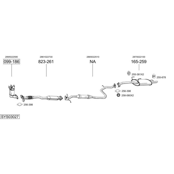 Išmetimo sistema BOSAL SYS03027