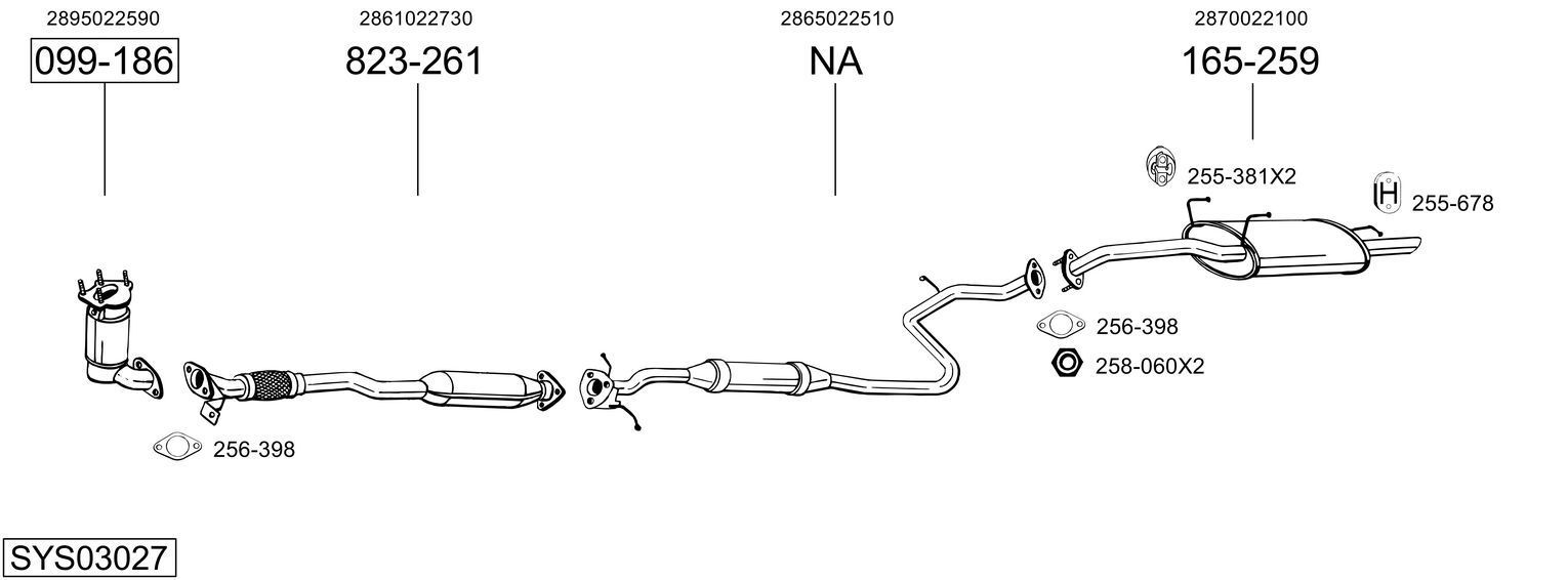 Išmetimo sistema BOSAL SYS03027