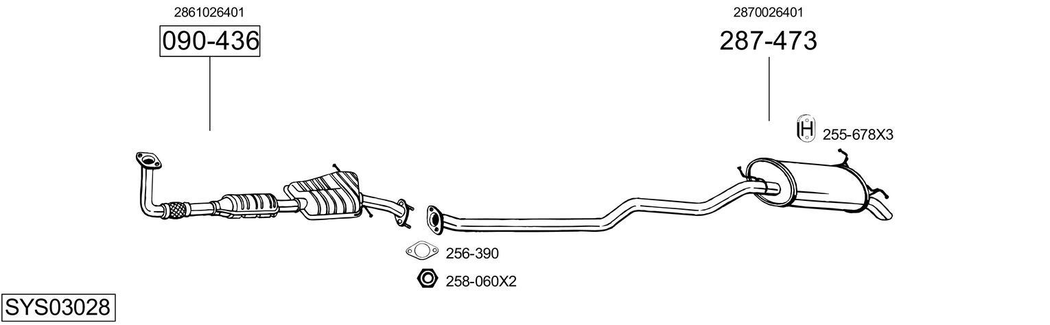 Išmetimo sistema BOSAL SYS03028