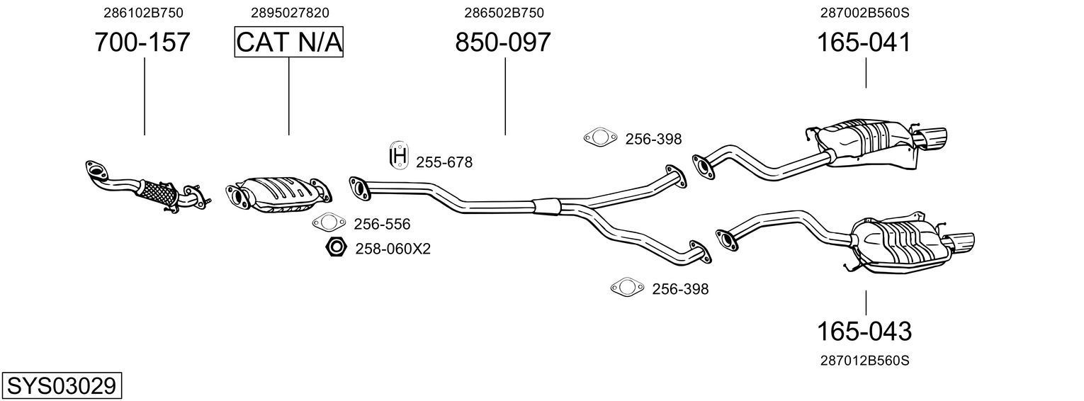 Išmetimo sistema BOSAL SYS03029
